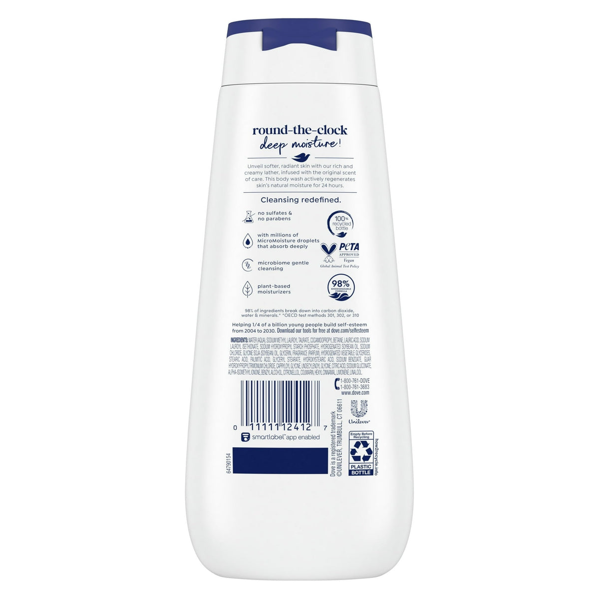 Dove Body Wash for Women Nourishing Deep Moisture Cleanser All Skin, 11 oz