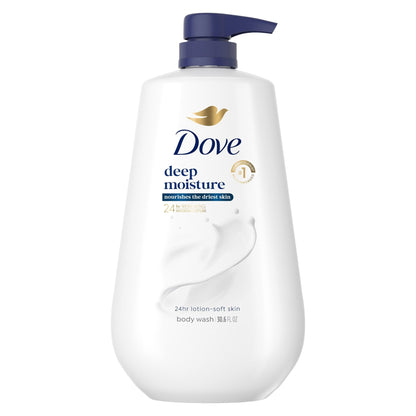 Dove Body Wash with Pump for 24hr Lotion-Soft Skin Deep Moisture Moisturizing Skin Cleanser with No Sulfates No Parabens, 30.6 fl oz