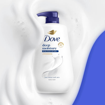 Dove Body Wash with Pump for 24hr Lotion-Soft Skin Deep Moisture Moisturizing Skin Cleanser with No Sulfates No Parabens, 30.6 fl oz