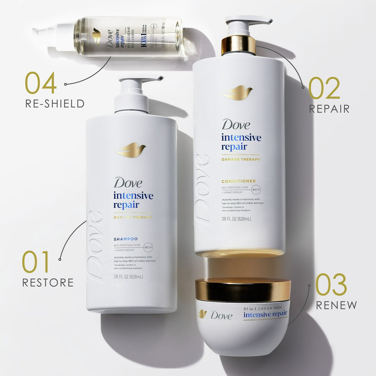 Dove Conditioner for Women Intensive Repair with Bio-Protein Care Technology and Amino Serum, 28 fl oz