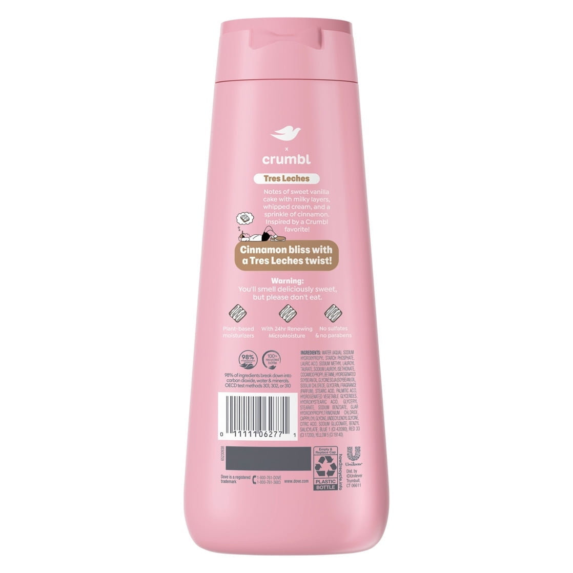 Dove Crumbl Limited Edtion Body Wash Tres Leches, 20 fl oz