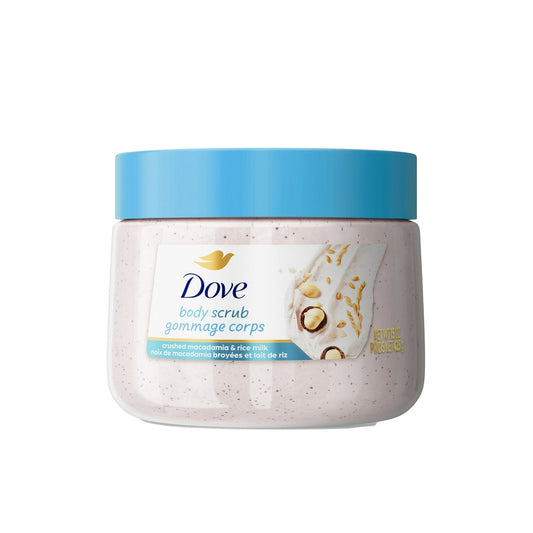 (3  pack)  Dove Exfoliating Body Scrub for Women Macadamia Rice Milk, 15 oz