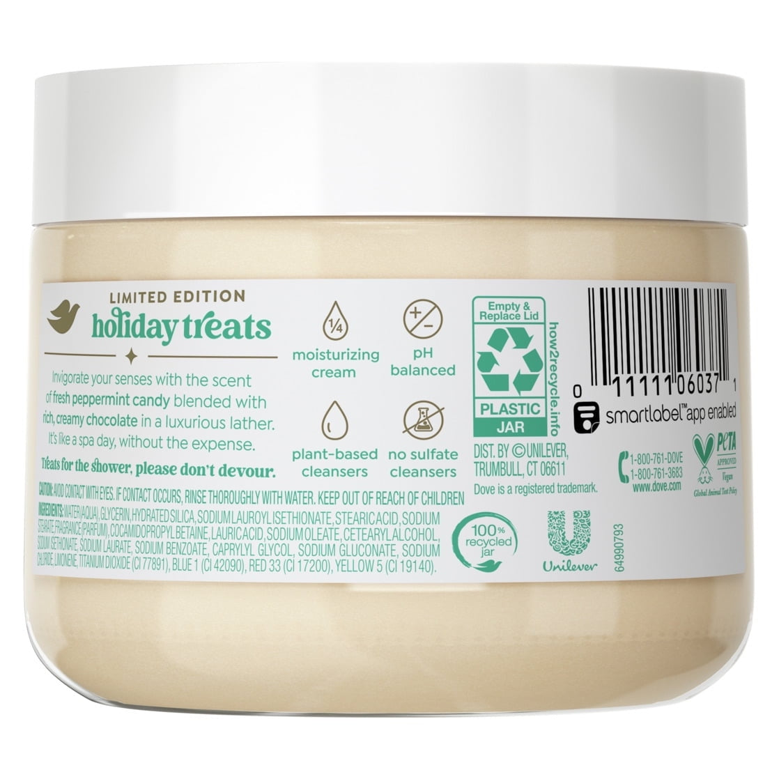 Dove Limited Edition Holiday Treats Body Scrub Peppermint Bark, 15 oz