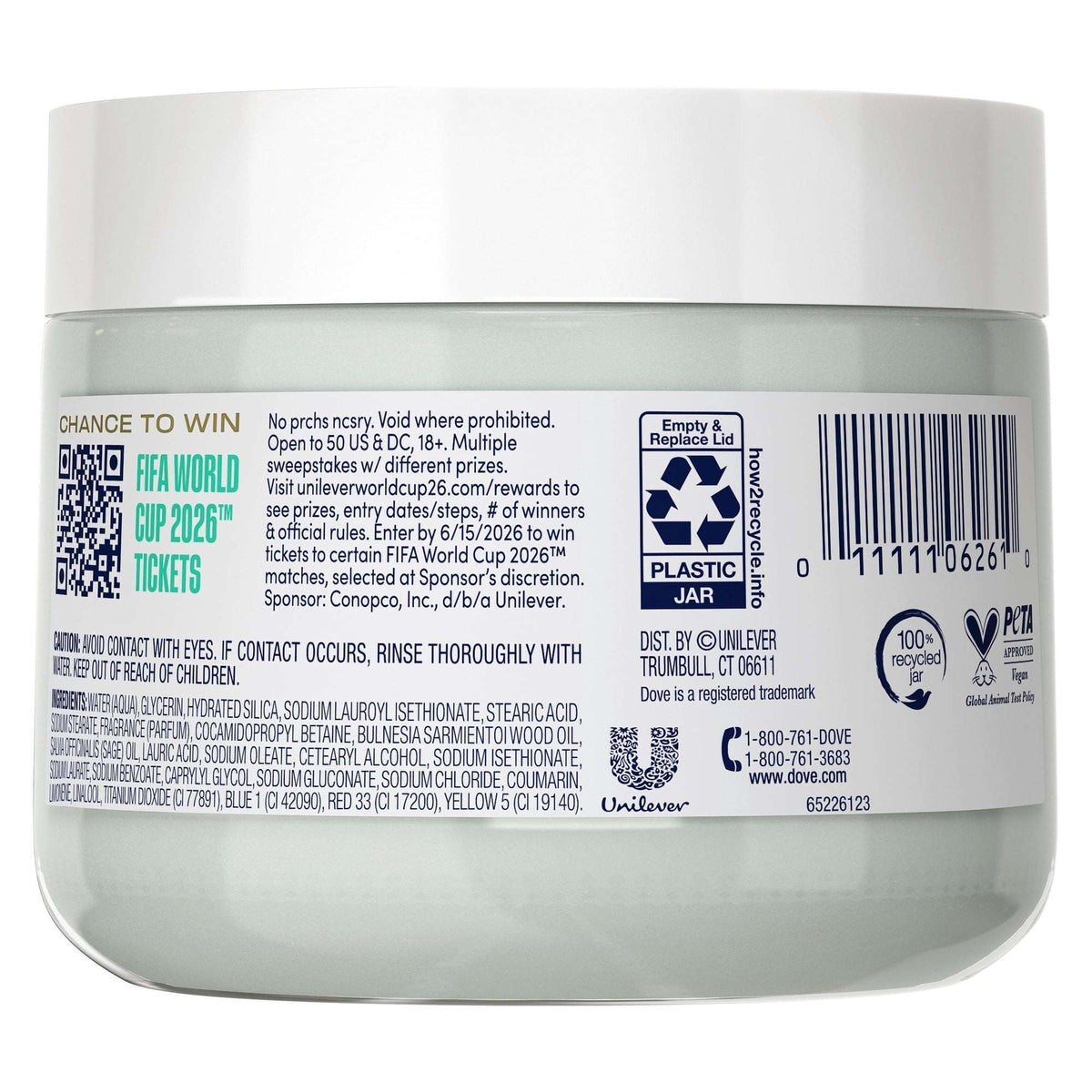 Dove Limited Editon FIFA Body Scrub Palo Santo & Sage Oil For Exfoliated & Hydrated Skin, 15 oz