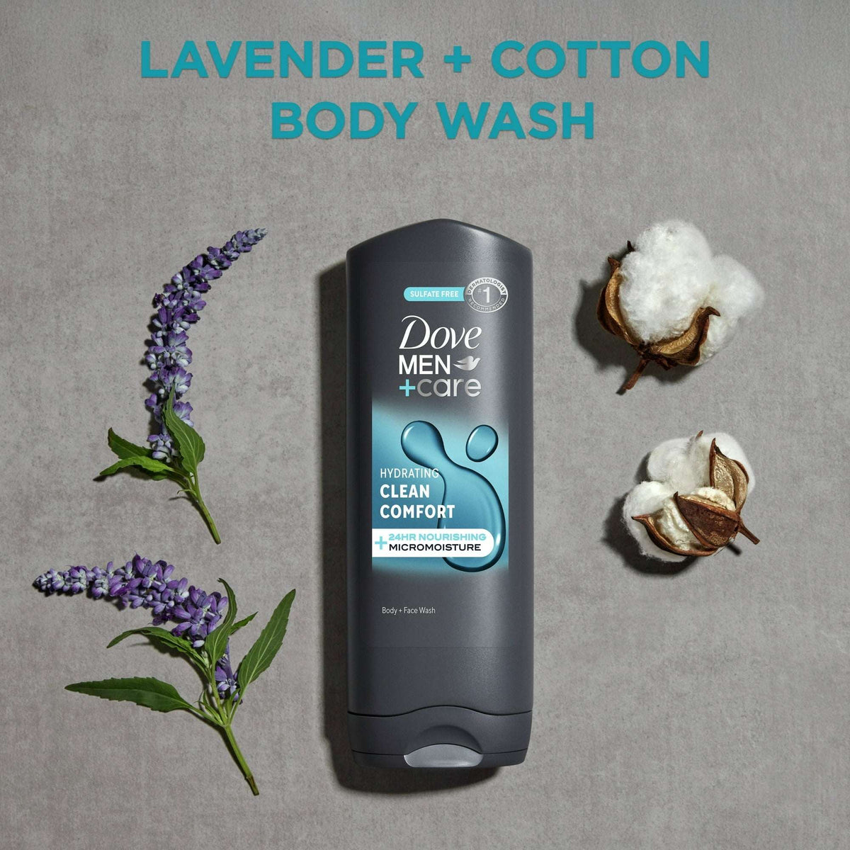 Dove Men+Care Hydrating Gentle Face & Body Wash for Men Clean Comfort All Skin, 18 oz