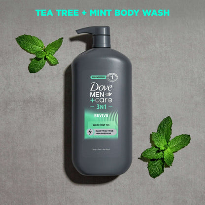 Dove Men+Care Invigorating Revive 3-in-1 Body Face & Hair Wash for Men All Skin, 30 oz