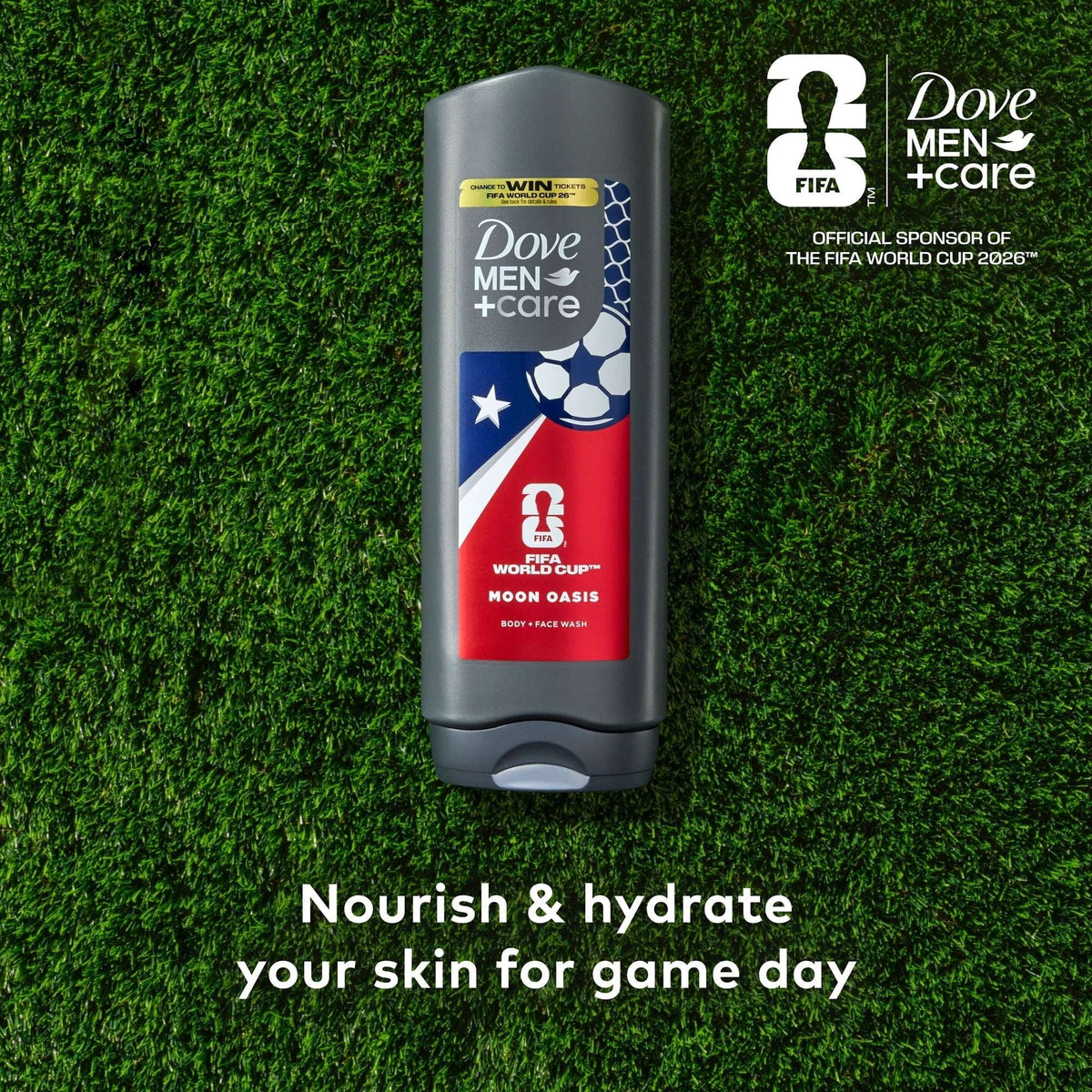 Dove Men+Care Limited Edition FIFA Body & Face Wash for Men Moon Oasis for Hydrated & Soft Skin, 18 fl oz