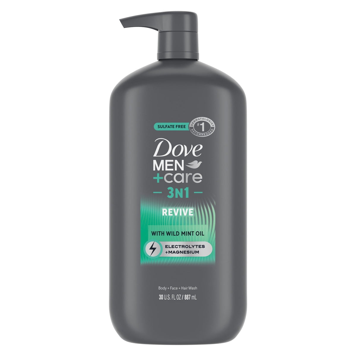 Dove Men+Care Body And Face Wash With Tea Tree Oil, Invigorating Revive 3N1 With 24-Hour Nourishing Micromoisture Technology, ,30 fl oz (Pack of 3)