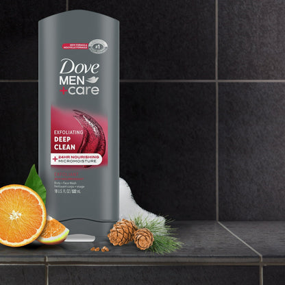 (4 pack) Dove Men+Care Exfoliating Deep Clean Face & Body Wash for Men Citrus + Cedar, 18 oz(4 pack) Dove Men+Care Exfoliating Deep Clean Face & Body Wash for Men Citrus + Cedar, 18 oz