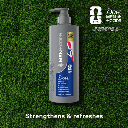 Dove Men+Care Hair Care To Refresh & Strengthen Hair Fresh Victory With A Chance To Win Fifa World Cup 2026 ™ Tickets, 18 fl oz (PACK OF 4 )