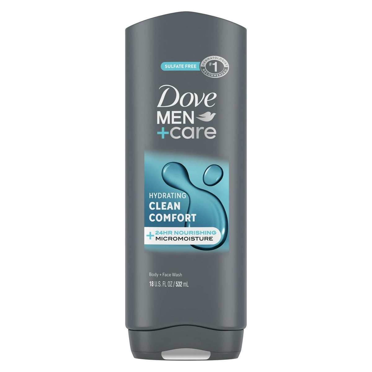 Dove Men+Care Hydrating Gentle Face & Body Wash for Men Clean Comfort All Skin, 18 oz