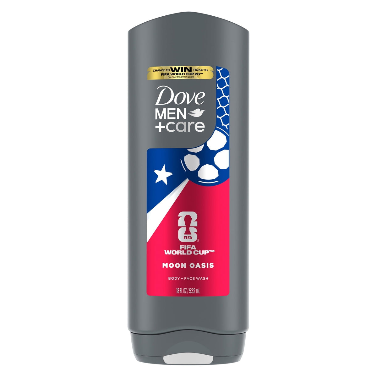Dove Men+Care Limited Edition FIFA Body & Face Wash for Men Moon Oasis for Hydrated & Soft Skin, 18 fl oz
