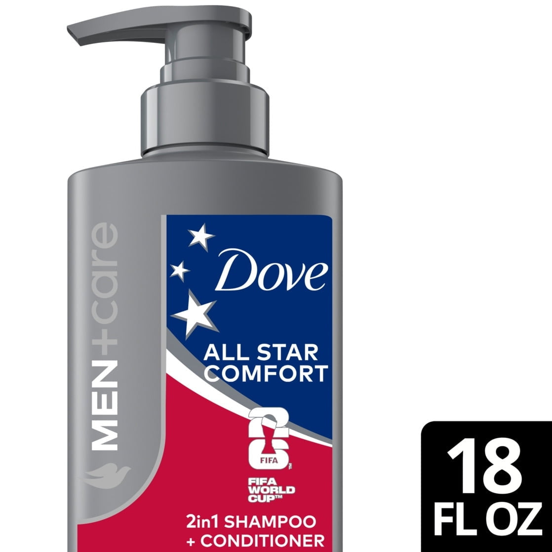 (3 PACK ) Dove Men+Care Limited Edition FIFA Shampoo & Conditioner Seal Hydration & Strengthen Hair All Star Comfort, 18 fl oz