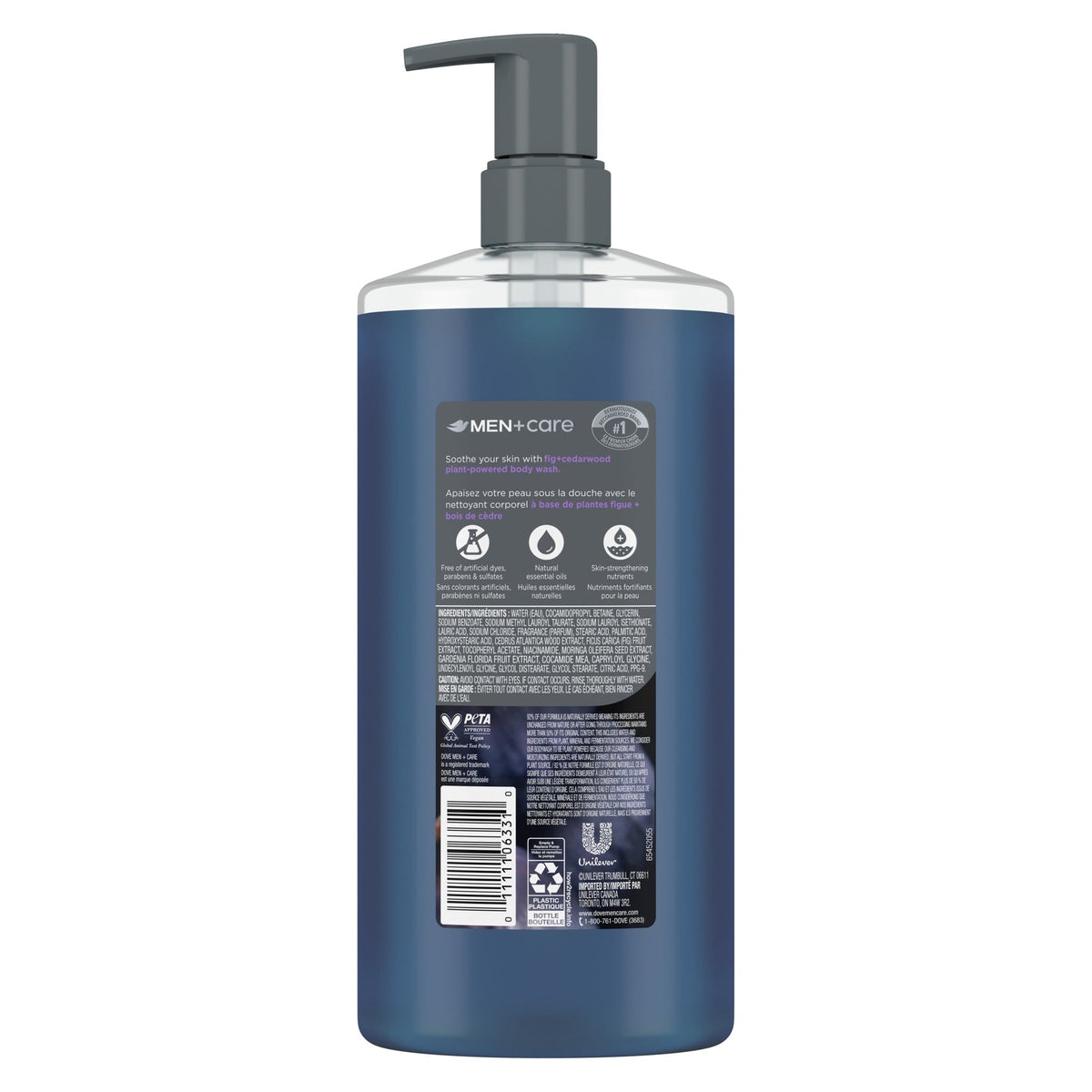 Dove Men Care Moisturizing Body Wash for Men Fig Cedarwood Plant-Based Cleanser, 26 fl oz