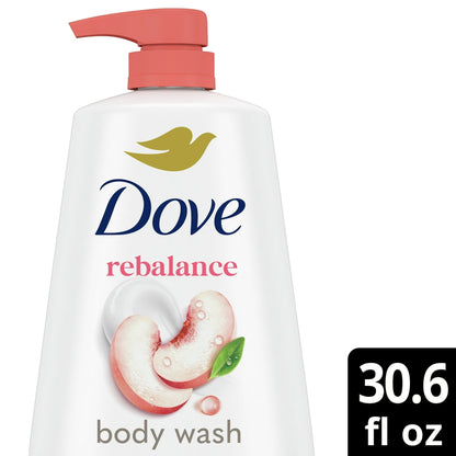 Dove Moisturizing Body Wash Rebalance Peach & Rice Milk, 30.6 oz