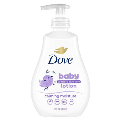 Dove Sensitive Skin Care Baby Lotion Calming Moisture for a Soothing Scented Lotion Calming Moisture Hypoallergenic and Dermatologist-Tested, 13 Fl oz