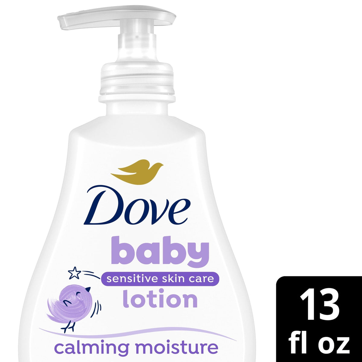 Dove Sensitive Skin Care Baby Lotion Calming Moisture for a Soothing Scented Lotion Calming Moisture Hypoallergenic and Dermatologist-Tested, 13 Fl oz