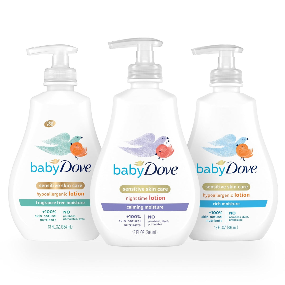 Dove Sensitive Skin Care Baby Lotion Calming Moisture for a Soothing Scented Lotion Calming Moisture Hypoallergenic and Dermatologist-Tested, 13 Fl oz
