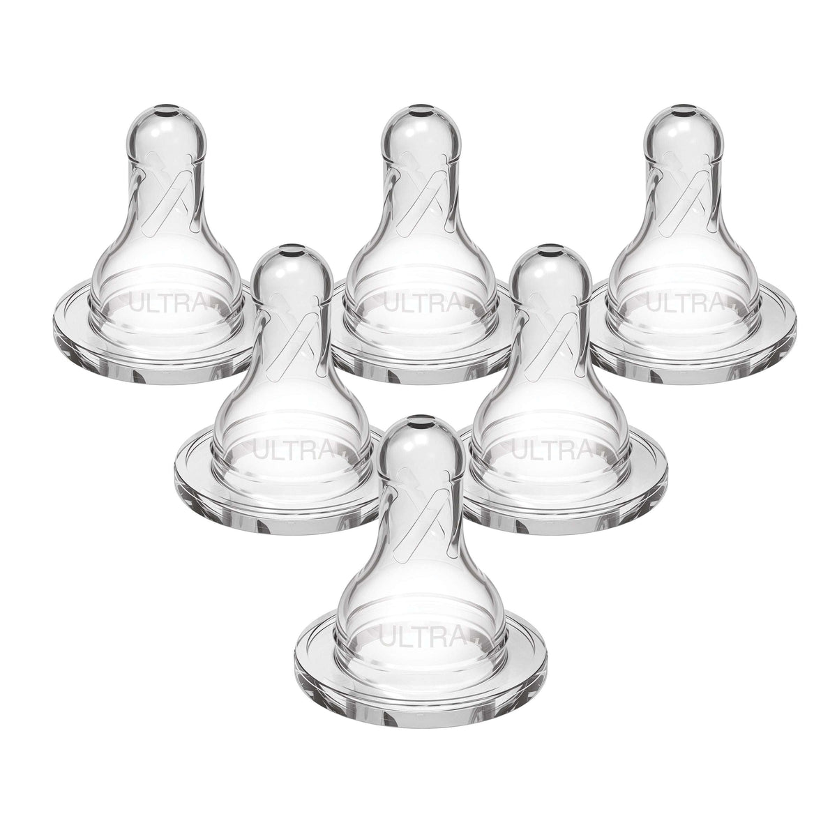 Dr. Brown's Natural Flow Preemie, Narrow Baby Bottle Nipple, Slowest Flow 0m+, 100% Silicone, 6-Pack