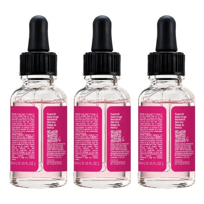 Dr. Botanicals Moroccan Rose Facial Oil with Hyaluronic Acid and Vitamin C, 1.01 fl oz, 3-pack