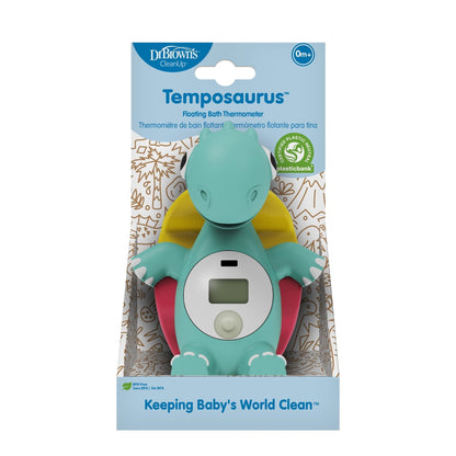 Dr. Brown's Clean Up Floating Baby Bath Thermometer, Green Dinosaur, BPA-Free, 0 months +, 1-Pack