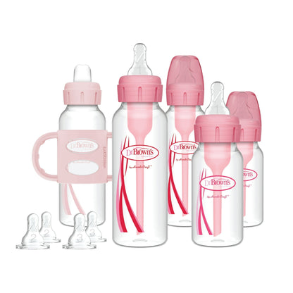 Dr. Brown's Natural Flow Anti-Colic Options+ First Year Baby Bottle Gift Set, Pink, BPA free, 0m+