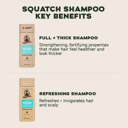 Dr. Squatch Full & Thick Mens Hydrating Shampoo, Thickening Natural Sulfate Free Shampoo for Men, Coconut Castaway, 11 fl Oz (PACK OF 3 )