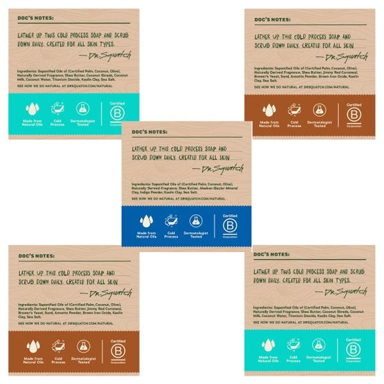 Dr Squatch Men's Natural Bar Soap, 5 oz, 5-pack