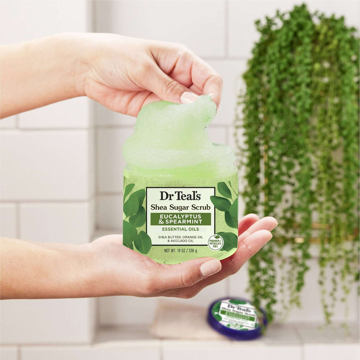 Dr Teal's Shea Sugar Body Scrub with Eucalyptus and Spearmint, 19 oz