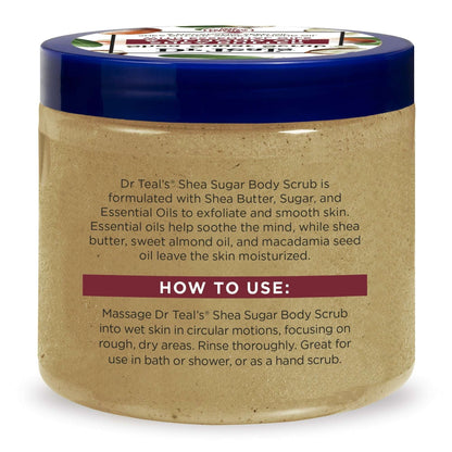 Dr Teal's Shea Sugar Body Scrub with Shea Butter, Almond & Essential Oils, 19 oz