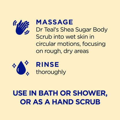 Dr Teal's Shea Sugar Body Scrub With Prebiotic Lemon Balm and Essential Oils - 19 oz
