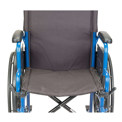 Drive Medical Blue Streak Wheelchair with Flip Back Desk Arms and Elevating Leg Rests, 20" Seat, Steel Frame