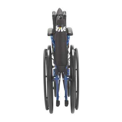 Drive Medical Blue Streak Wheelchair with Flip Back Desk Arms and Elevating Leg Rests, 20" Seat, Steel Frame