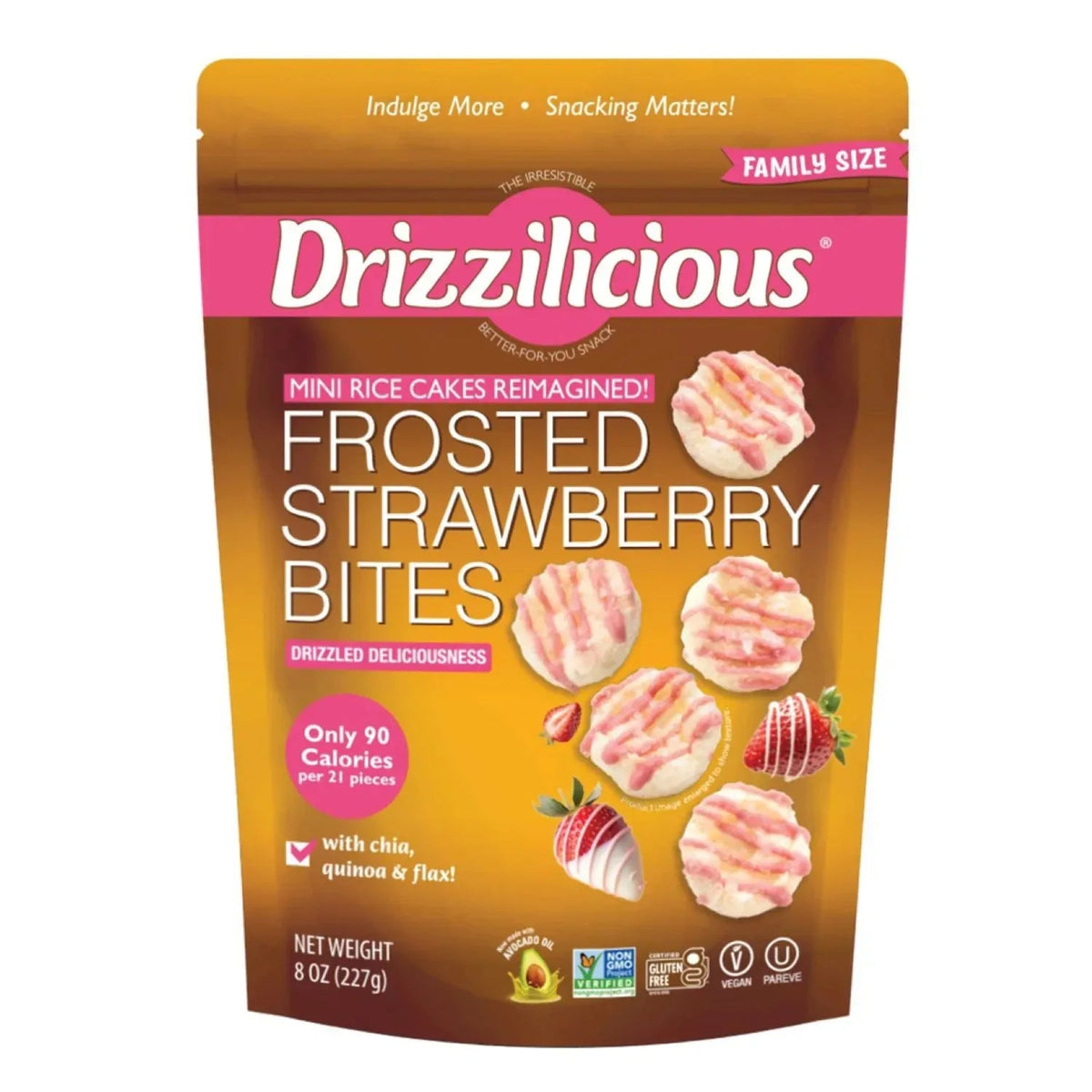 Drizzilicious Frosted Strawberry Mini Rice Cakes, 8 oz.