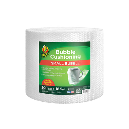 Duck Brand Small 1/8" Bubble Cushioning Wrap, 12" x 200'