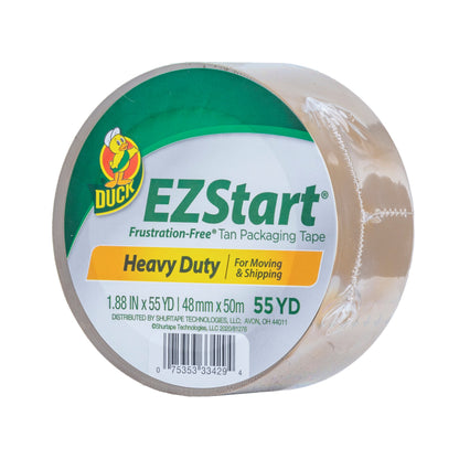 Duck EZ Start Packaging Tape, 1.88 in. x 55 yd., Tan