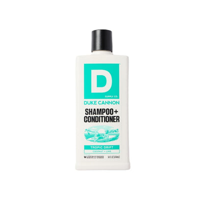 Duke Cannon 2-in-1 Shampoo and Conditioner Hair Wash for Men, Tropic Drift, 14 fl oz (PACK OF 3 )