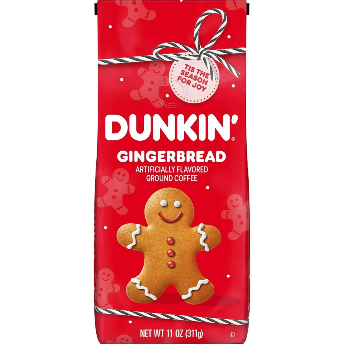 Dunkin’ Gingerbread Artificially Flavored Coffee, Ground Coffee, 11 oz Bag