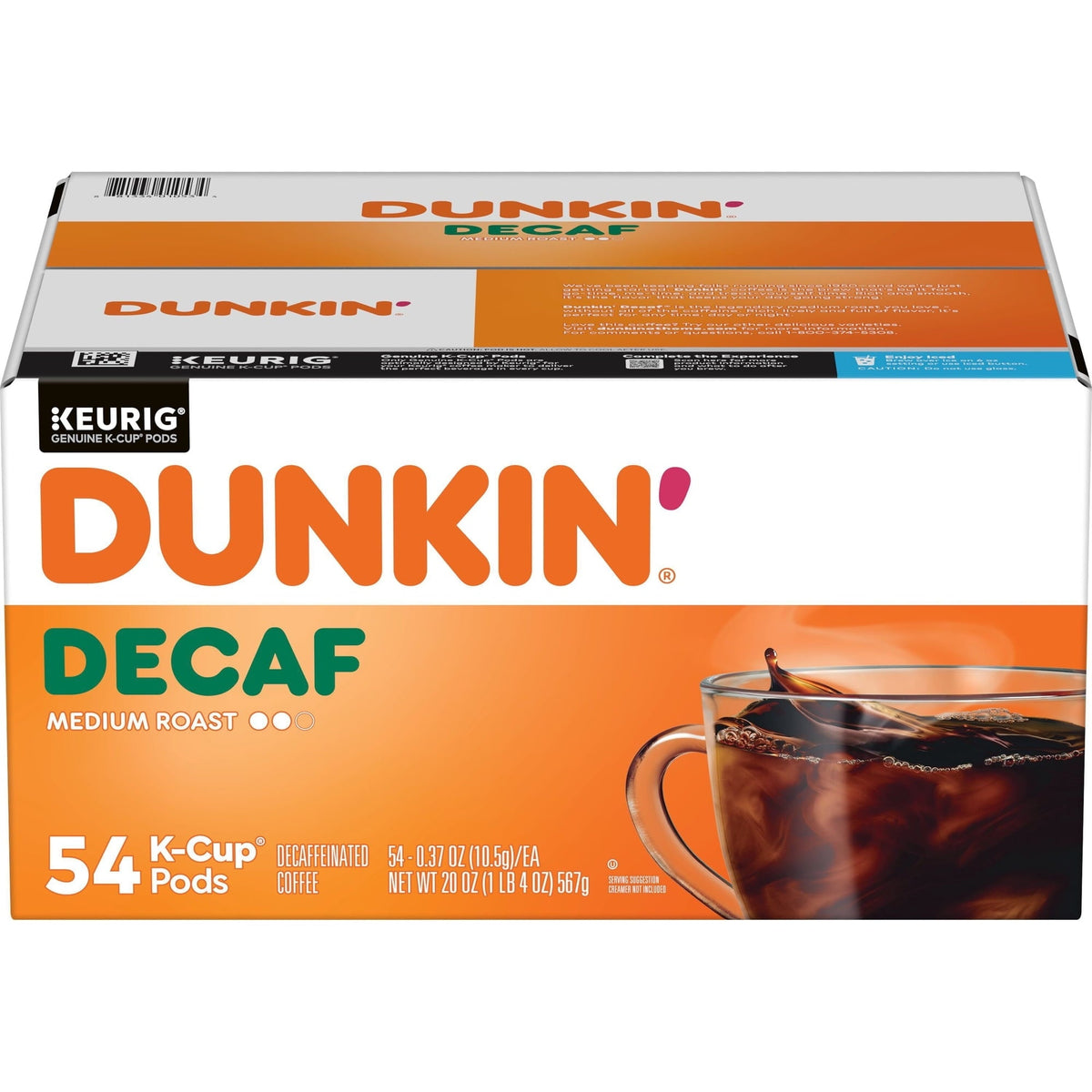 Dunkin' Donuts Decaf Coffee K-Cups, Medium Roast (54 Ct.)