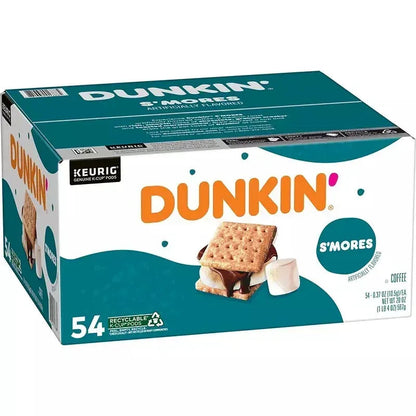 Dunkin' S'mores Artificially Flavored Coffee, Medium Roast, Keurig K-Cup Pods, 54 ct.