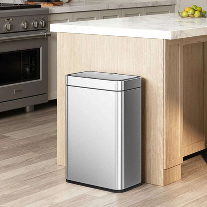 EKO Matte Stainless Steel Motion Sensor Kitchen Trash Can 13.2 Gallon