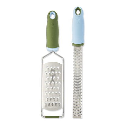 Elements by Thyme & Table Set of 2 Handheld Graters - Blue & Green