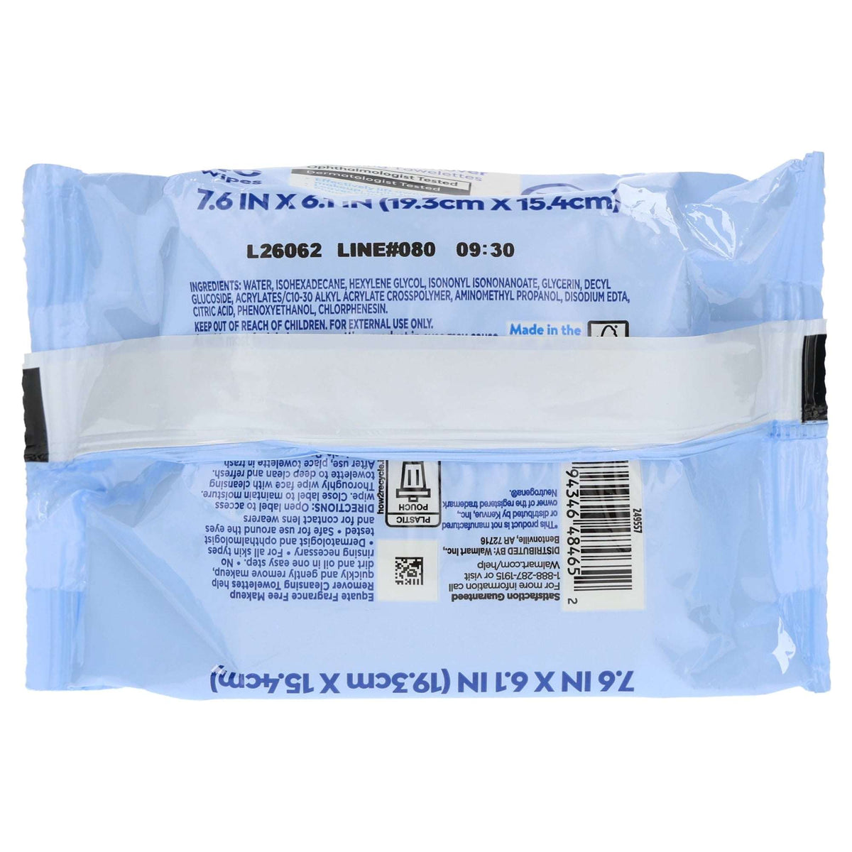 Equate Fragrance Free Makeup Remover Cleansing Towelette, 40 Count