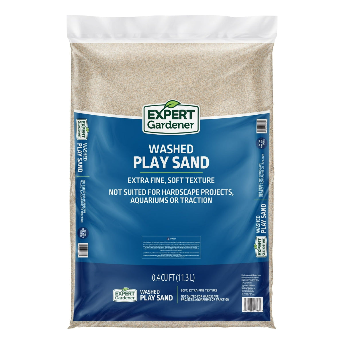 Expert Gardener Washed Play Sand 0.4 cu. ft. – Soft-Texture, Screened Sand for Outdoor Sandboxes & Landscaping