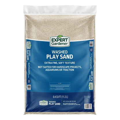 Expert Gardener Washed Play Sand 0.4 cu. ft. – Soft-Texture, Screened Sand for Outdoor Sandboxes & Landscaping