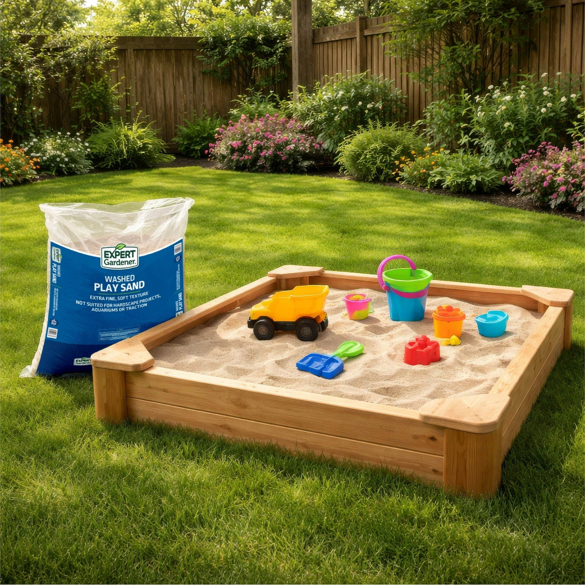 Expert Gardener Washed Play Sand 0.4 cu. ft. – Soft-Texture, Screened Sand for Outdoor Sandboxes & Landscaping