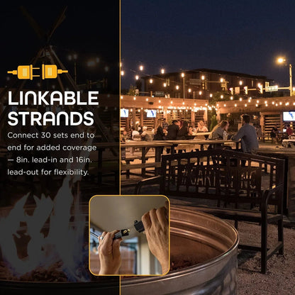 EcoScapes by Enbrighten 48' Outdoor LED Café String Lights, 24 Bulbs