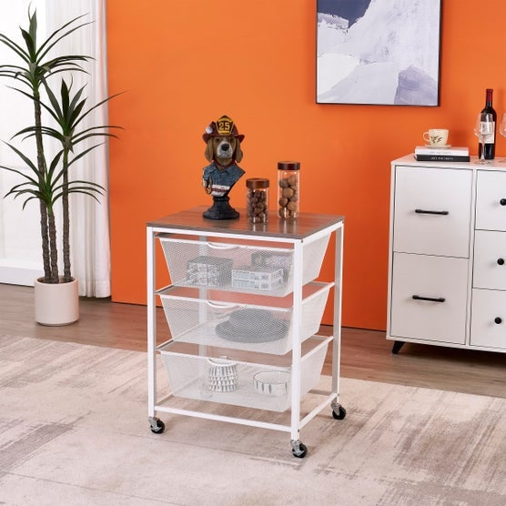 Edifice 3-tier Mesh Basket Cart