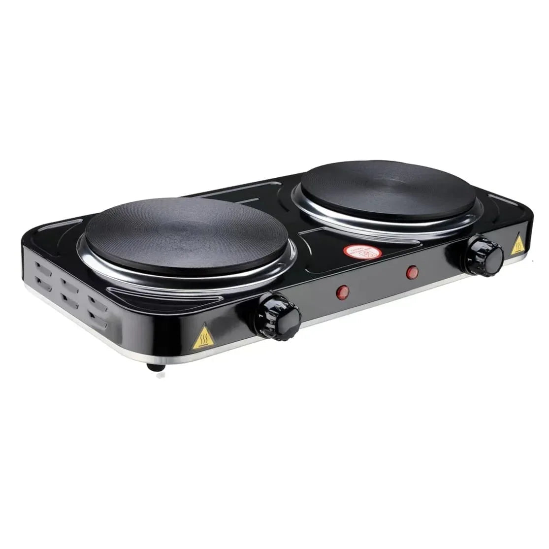 Electric Hot Plate, 2200W Countertop Burner,Cast Iron 2 Burners ,Portable Electric Stove, Portable Double Burners for Cooking,Easy to Clean, Black