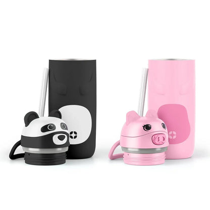 Ello Ellies 2-Pack 12oz Kids Stainless Steel Vacuum Insulated Water Bottle with Straw & Leak-Proof Lid